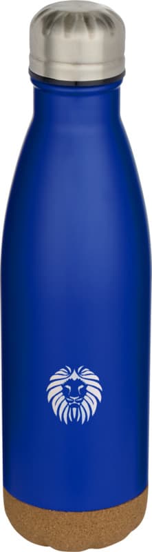 Cove 500 ml double wall vacuum insulated stainless steel water bottle with cork details - LogoY1