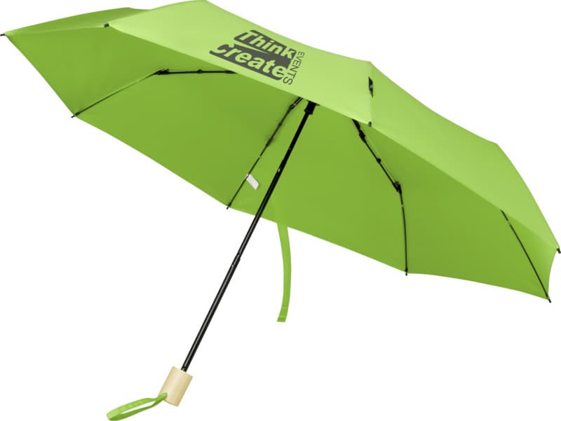 Birgit 21'' foldable windproof recycled PET umbrella - LogoY1
