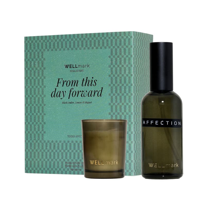 Wellmark 100 ml room spray and 70 ml Tender Affection candle gift set - Main