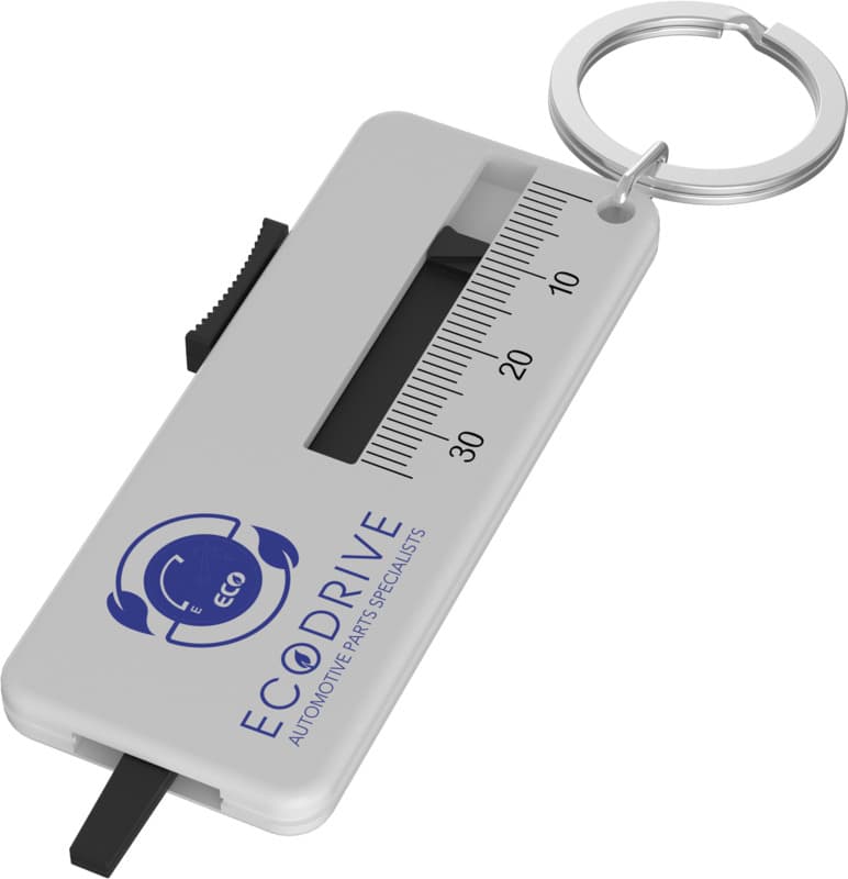 Rove recycled tyre tread check keychain - LogoY2