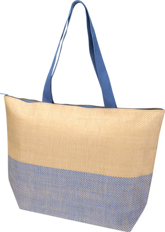 Rhythm straw paper large zipped tote bag 21L - Main