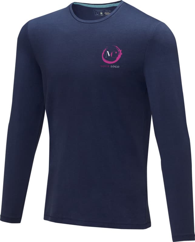 Ponoka long sleeve men's organic t-shirt - LogoY1