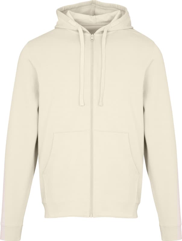 Jasper 280 g/m² OCS organic recycled unisex full zip hoodie - Front
