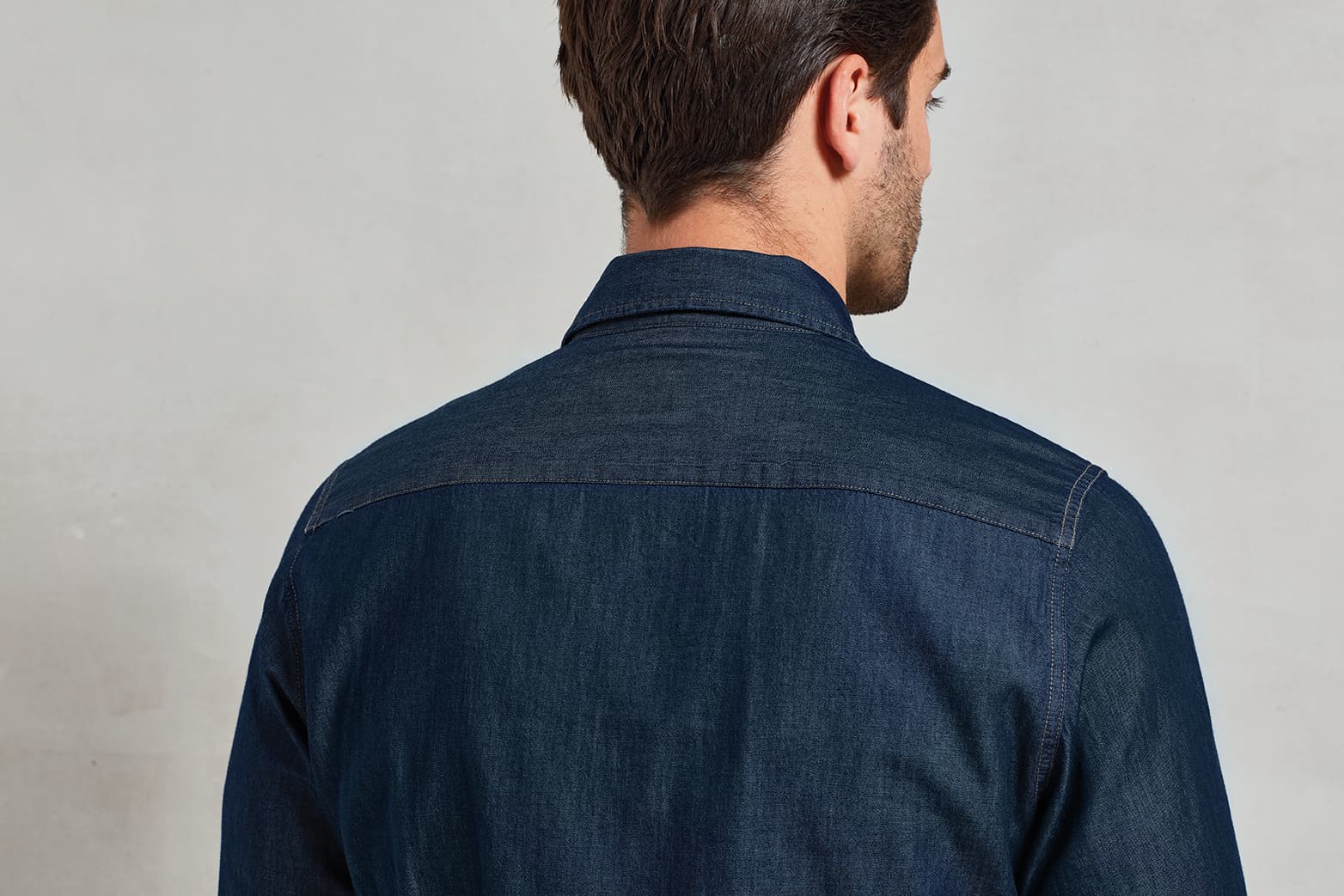 Men's Jeans Stitch Denim Shirt