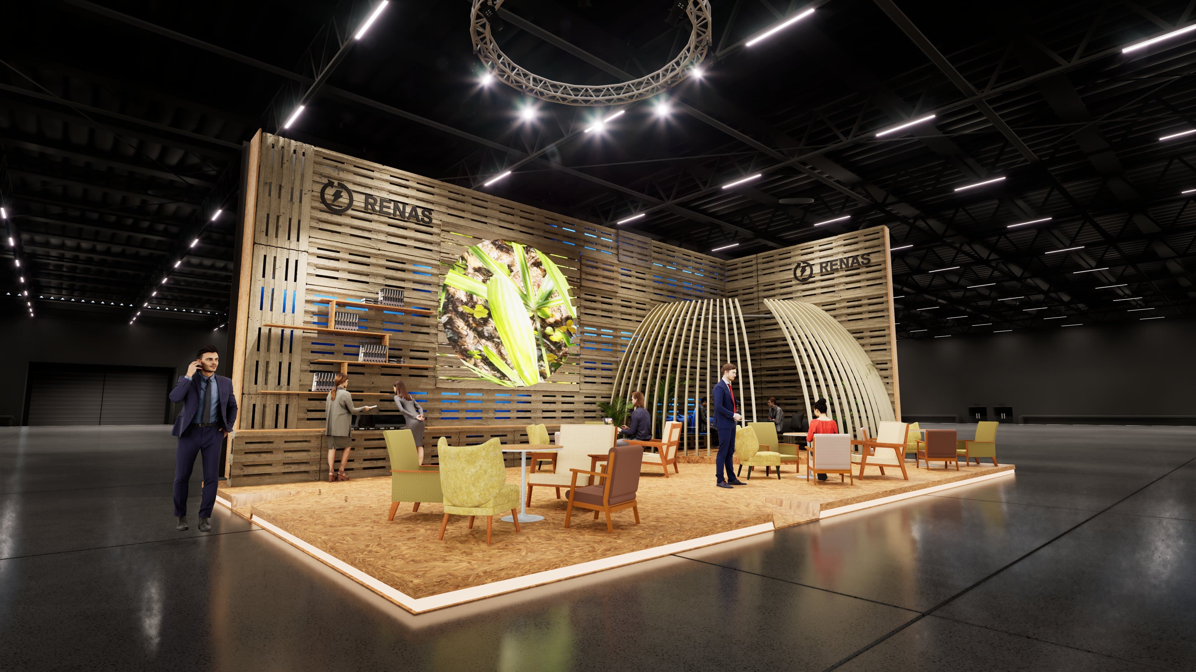 Exhibition stand for Renas designed by Show Off: When the material is the message.