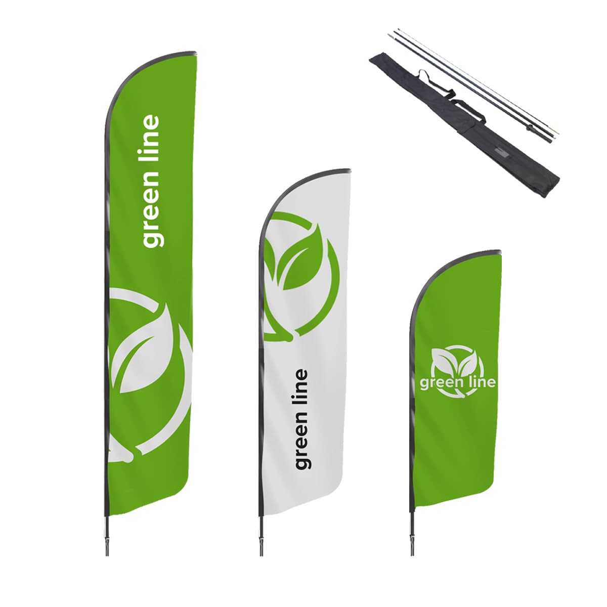Beachflag Hai (rPET) med mast