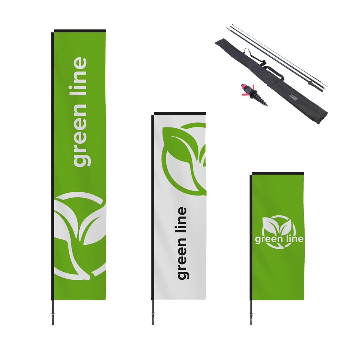 Beachflag (rPET) H-shape med skrue